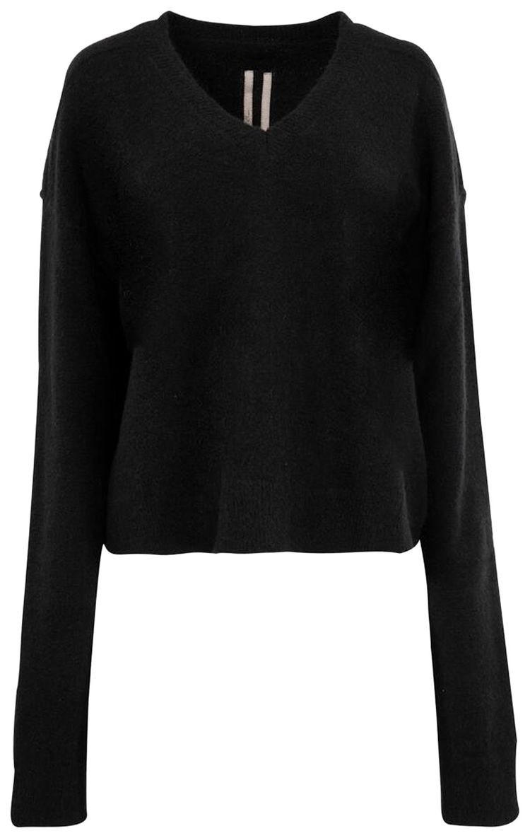 Rick Owens Knit V Neck Pullover Sweater Black