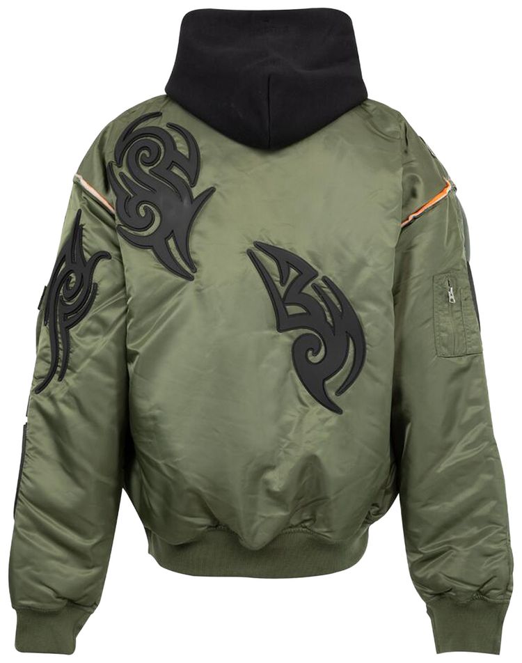 Vetements Tribal Reworked Bomber Jacket GreenBlack