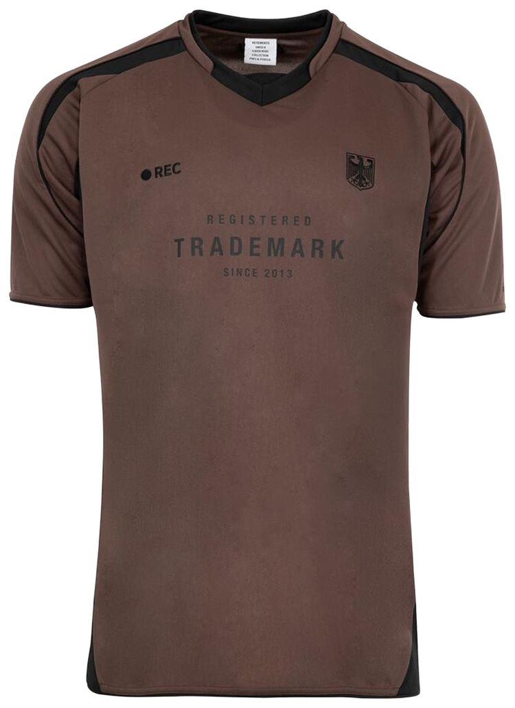 Vetements Trademark Football Jersey Chocolate Brown