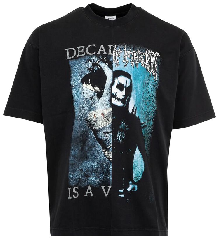 Vetements Cof Cut Up Oversized T Shirt BlackBlack