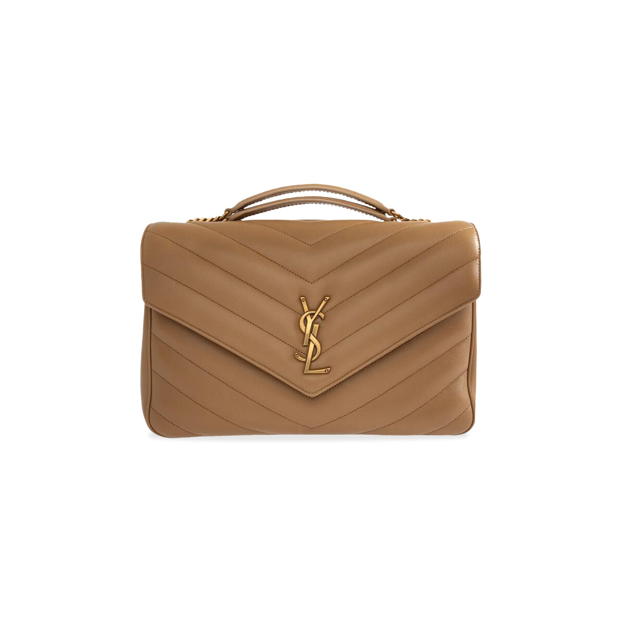 Buy Saint Laurent Loulou Foldover Top Large Shoulder Bag 'Natural