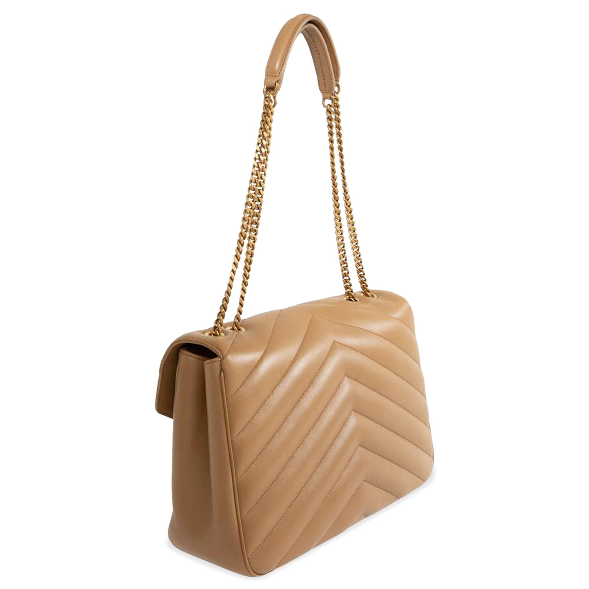 Buy Saint Laurent Loulou Foldover Top Large Shoulder Bag 'Natural