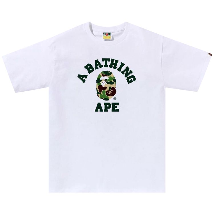 BAPE ABC Camo College Tee WhiteGreen