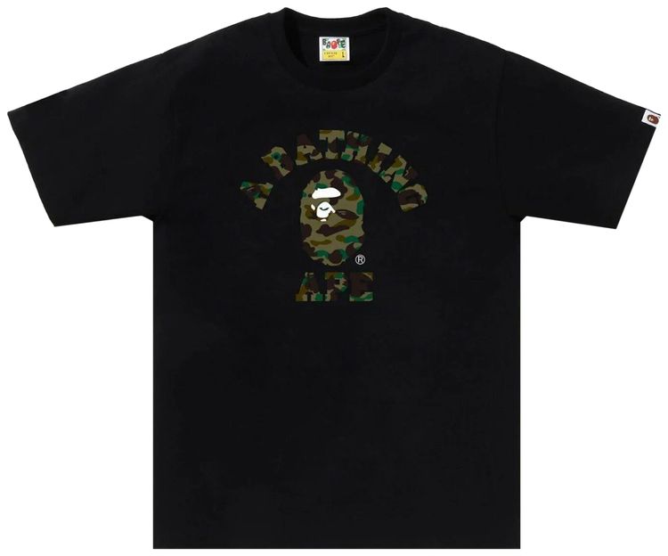 BAPE 1st Camo College Tee BlackGreen