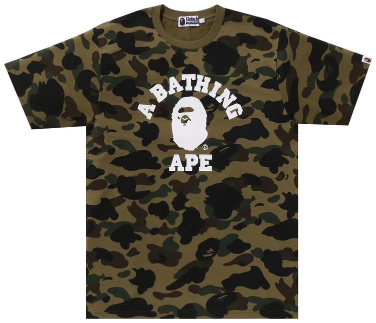 BAPE 1st Camo College Tee Green