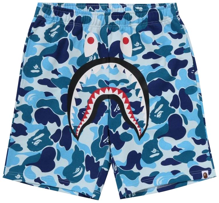 BAPE ABC Camo Shark Sweatshorts Blue
