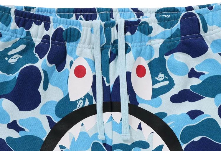 BAPE ABC Camo Shark Sweatshorts Blue