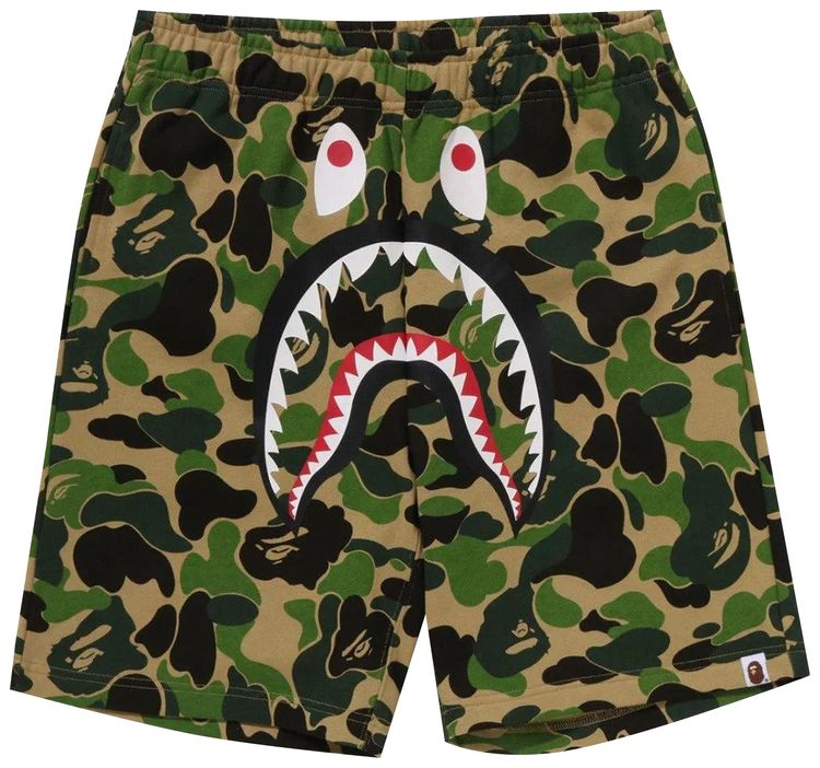 BAPE ABC Camo Shark Sweatshorts Green