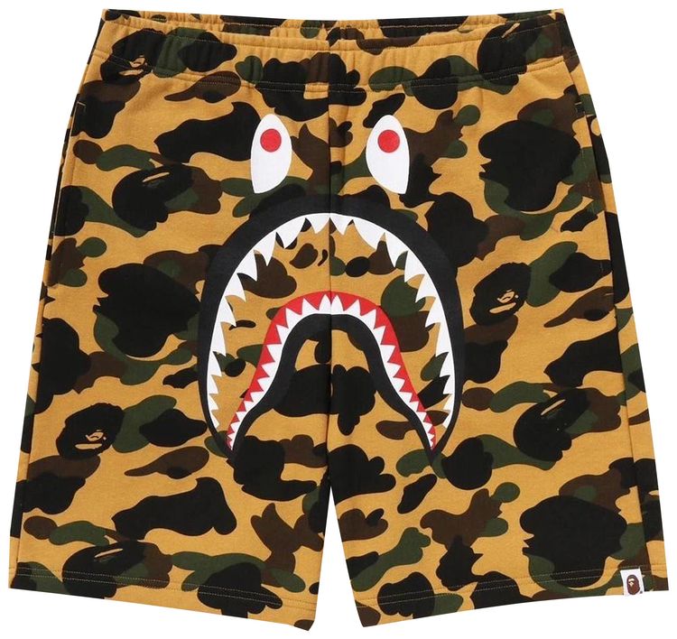BAPE 1st Camo Shark Regular Fit Sweat Shorts Yellow