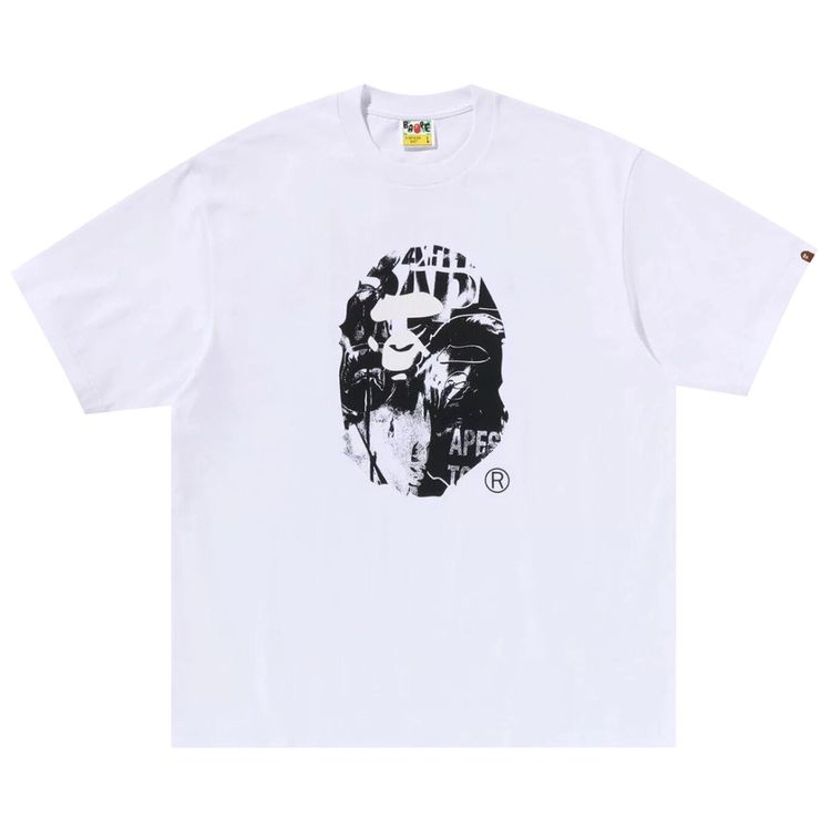 BAPE Photo Print Ape Head Relaxed Fit Tee White