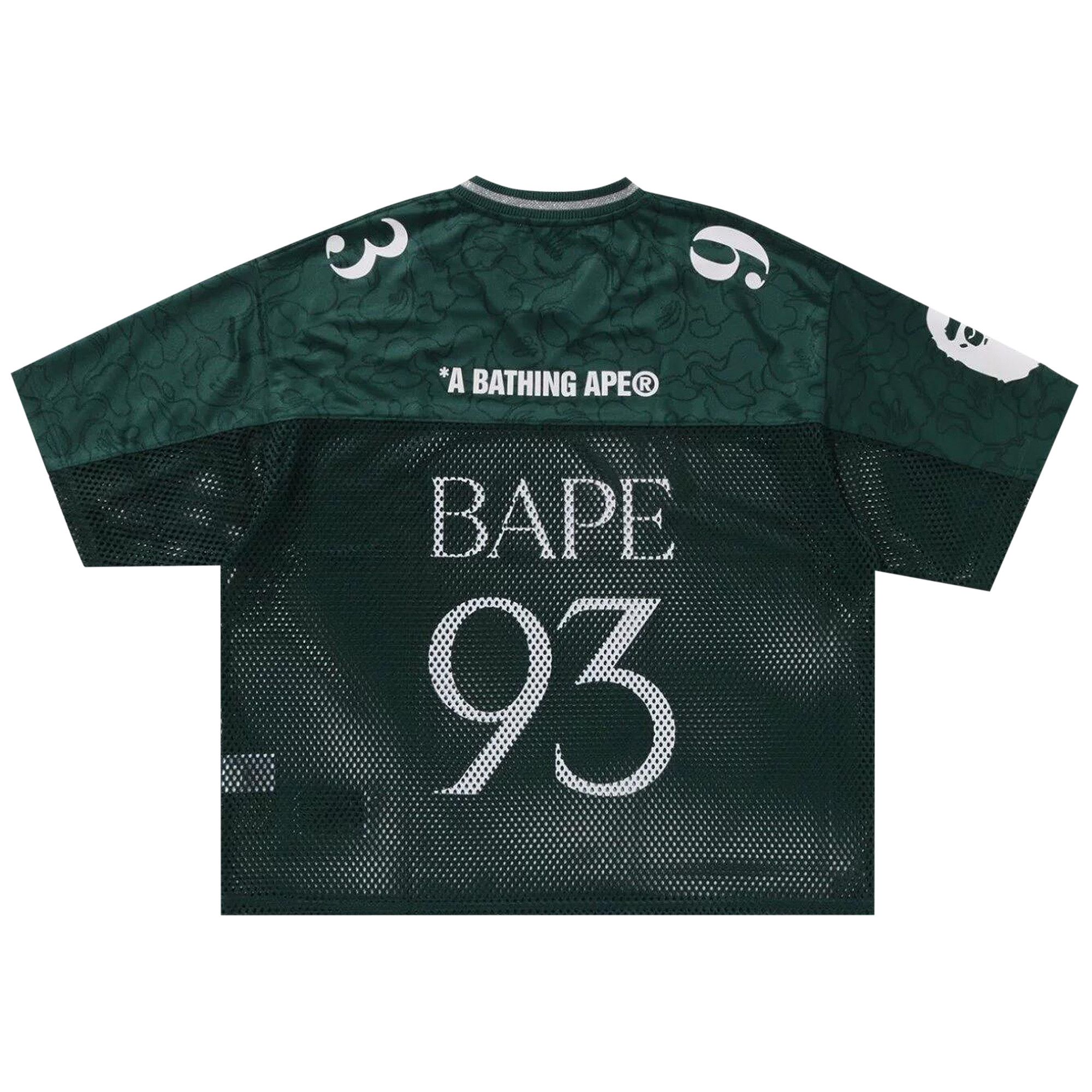 Buy BAPE Line Camo Multi Logo Relaxed Fit Football Jersey 'Green