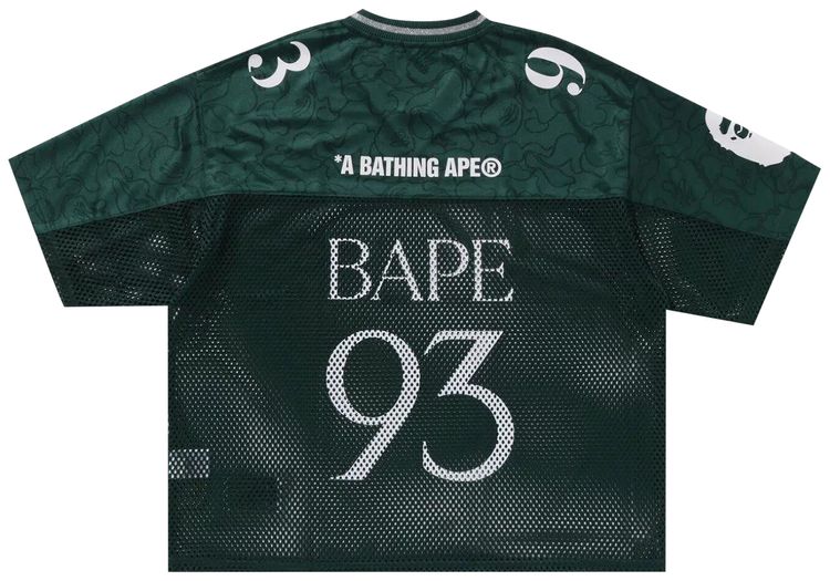 BAPE Line Camo Multi Logo Relaxed Fit Football Jersey Green