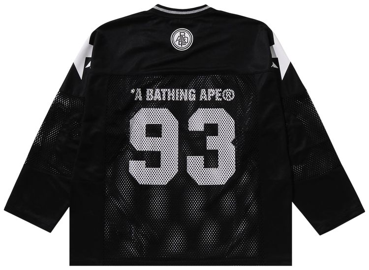 BAPE Line Camo Multilogo Relaxed Fit Football Jersey Black