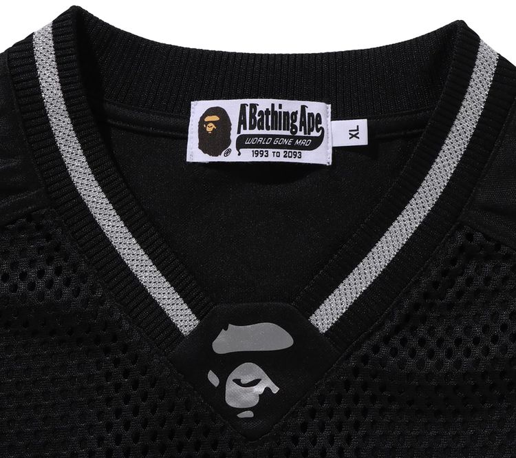 BAPE Line Camo Multilogo Relaxed Fit Football Jersey Black