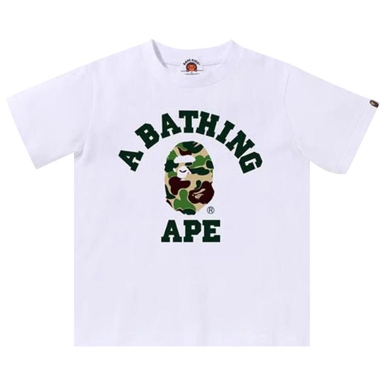 BAPE Kids ABC Camo College Tee WhiteGreen