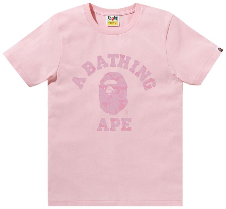 BAPE Solid Camo College Tee Pink