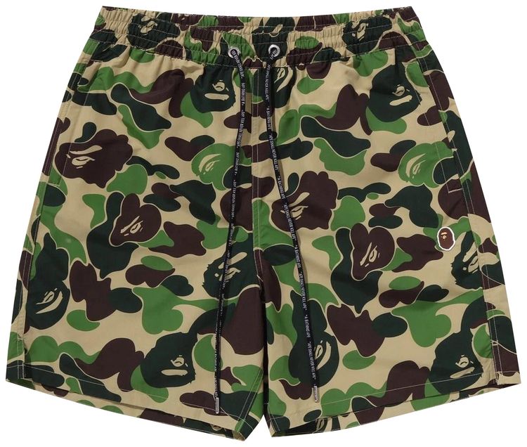BAPE ABC Camo One Point Relaxed Fit Water Shorts Green