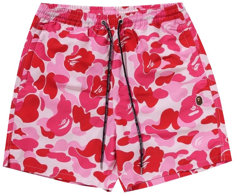 BAPE ABC Camo One Point Relaxed Fit Water Shorts Pink
