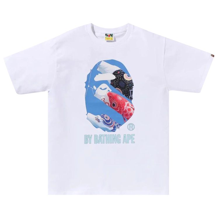 BAPE Carp Photo By Bathing Ape Tee White