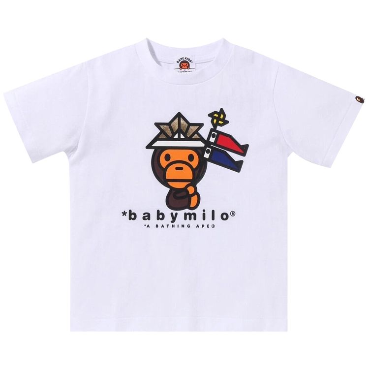 BAPE Kids Kabuto Baby Milo Friends Tee White