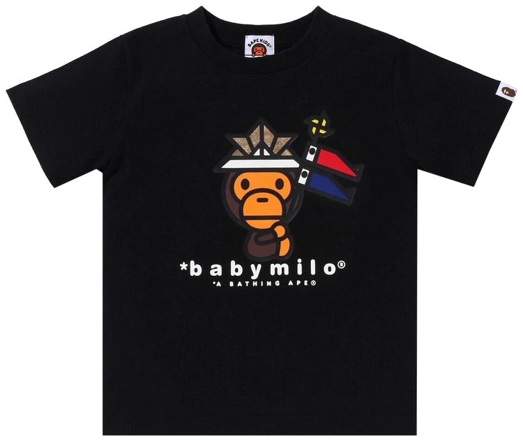 BAPE Kids Kabuto Baby Milo Friends Tee Black