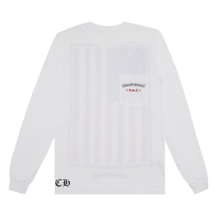 Chrome Hearts USA Flag Long Sleeve White