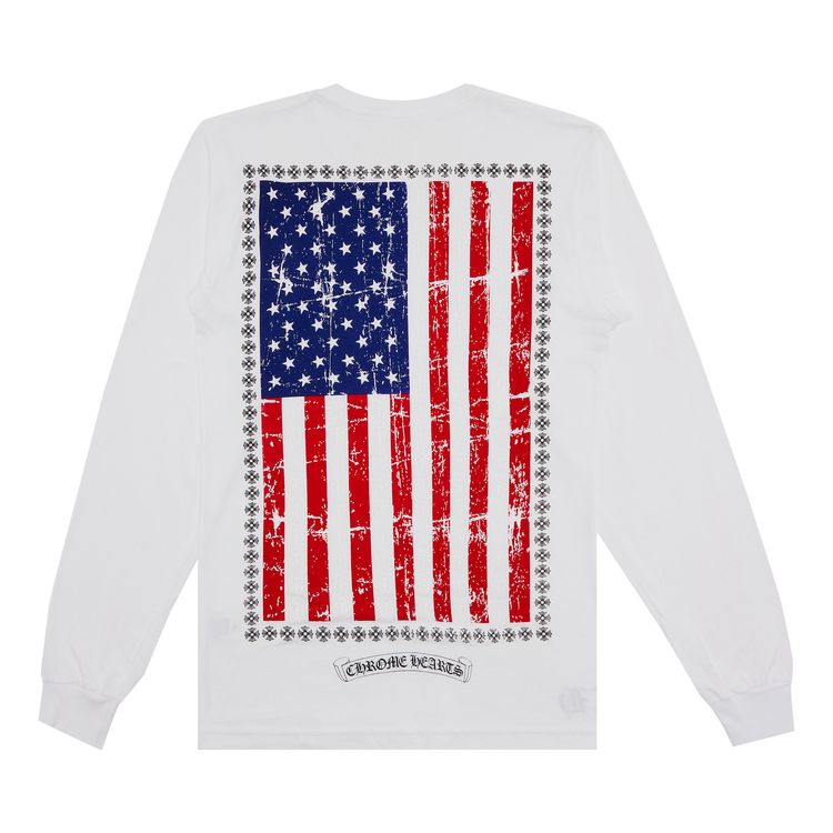 Chrome Hearts USA Flag Long Sleeve White