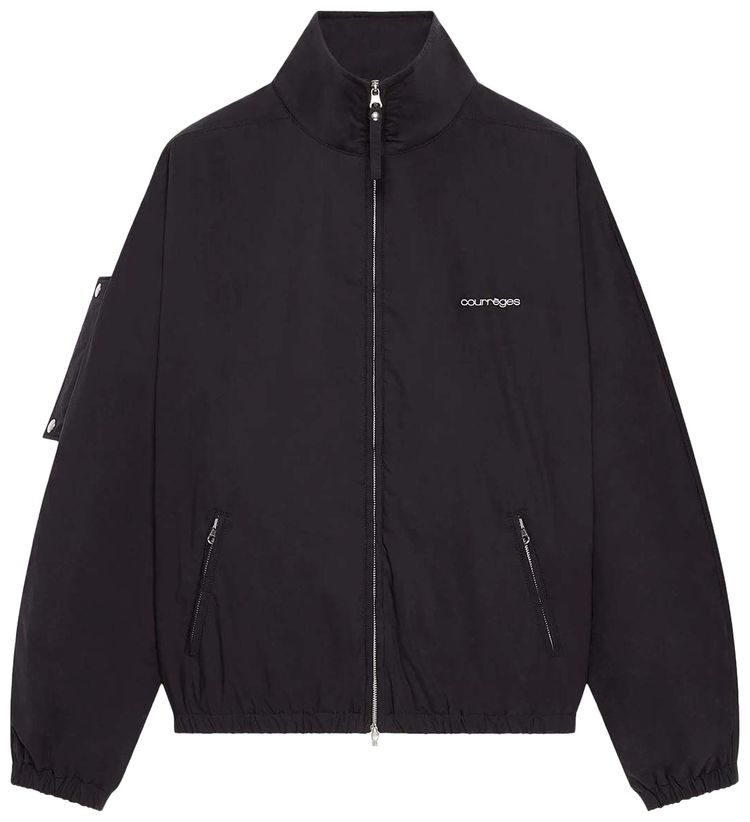 Courreges Embroidered Bomber Jacket Black