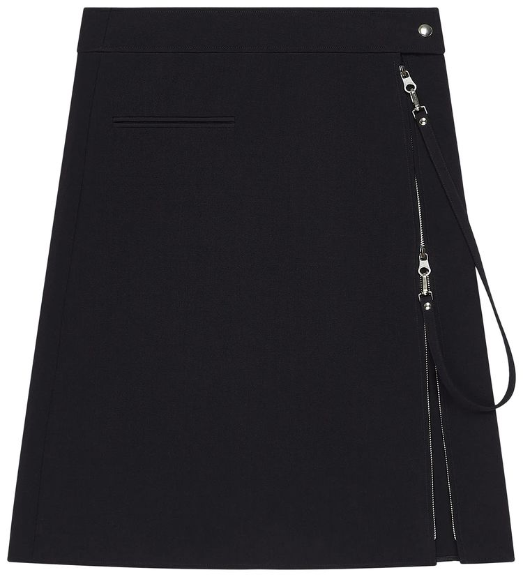 Courreges Zipped Heritage Crepe Skirt Black