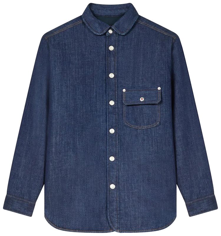 Kenzo Padded Overshirt Rinse Blue Denim