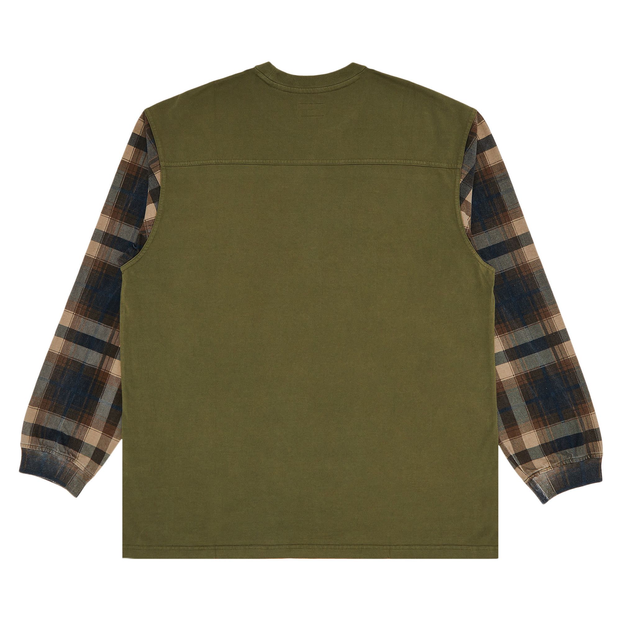 Buy Supreme Plaid Sleeve Long-Sleeve Top 'Light Olive