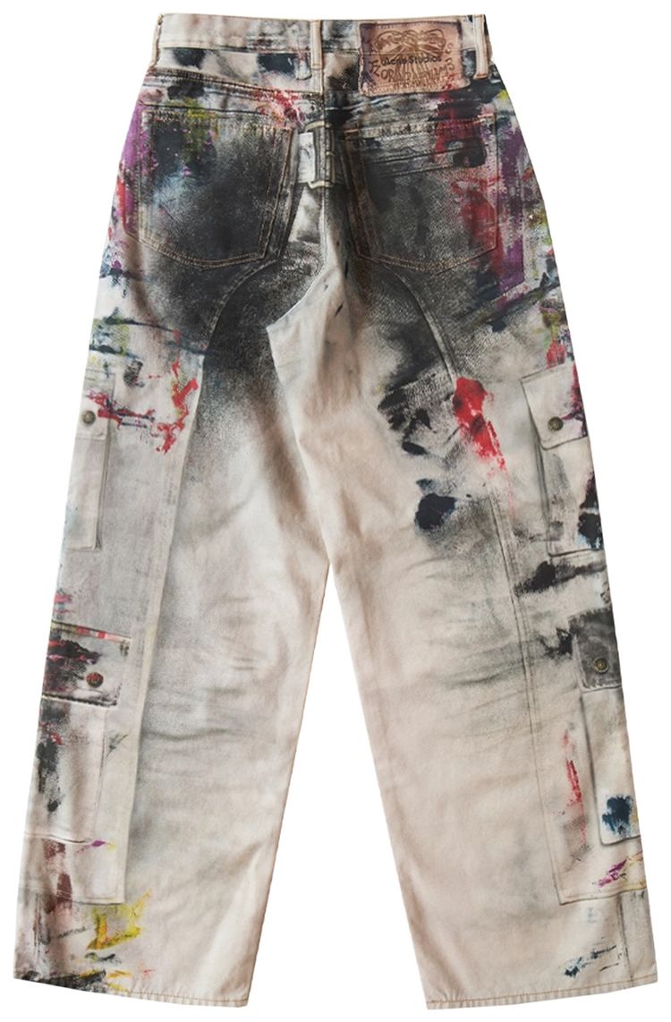 Acne Studios 1981 Baggy Fit Jeans WhiteMulticolor