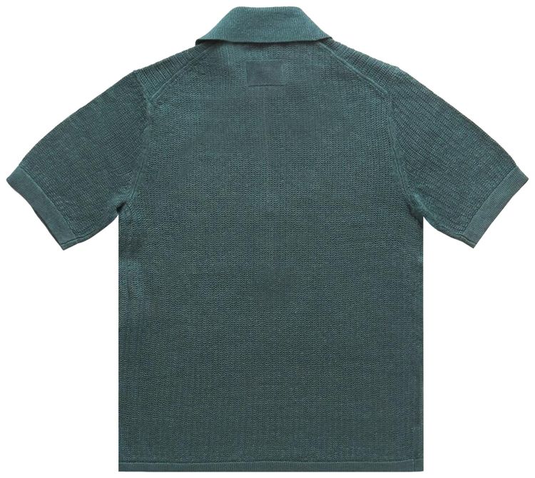 Helmut Lang Short Sleeve Zip Polo Green