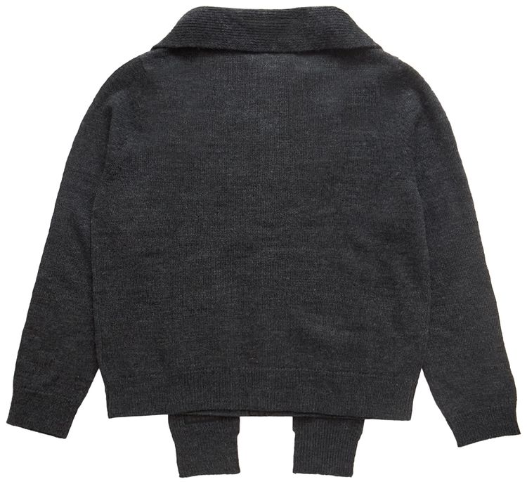 MM6 Maison Margiela Integrated Scarf Cardigan Dark Grey Melange