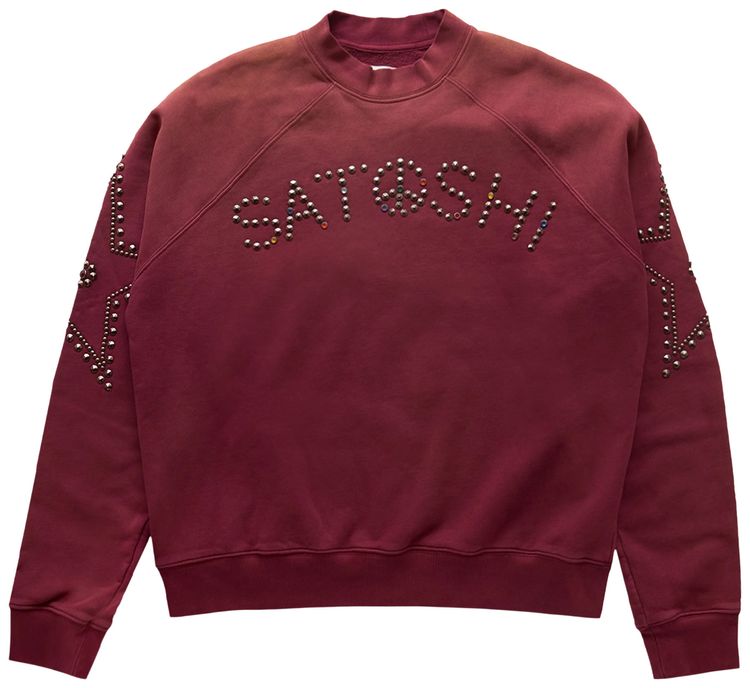 Satoshi Nakamoto Star Studded Crewneck Burgundy