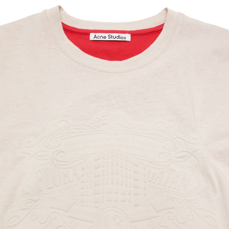 Acne Studios Embossed Logo T Shirt WhiteRed
