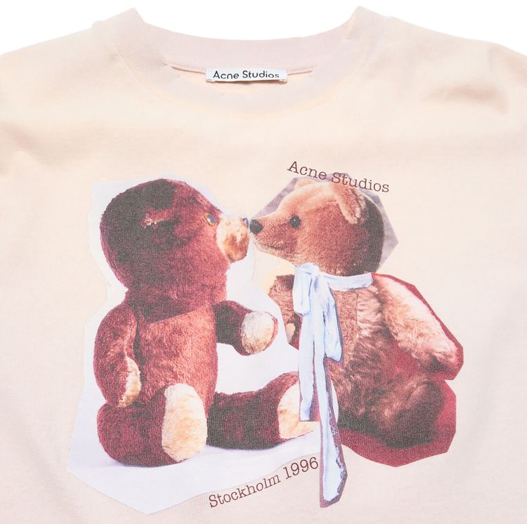 Acne Studios Layered Print T Shirt Violet Pink