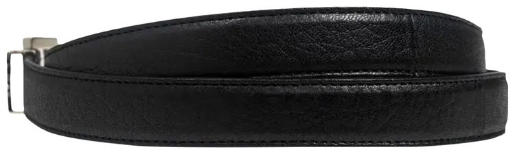 Saint Laurent Logo Plaque Buckled Belt Black