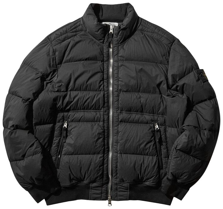 Stone Island Urban Puffer Bomber Jacket Black