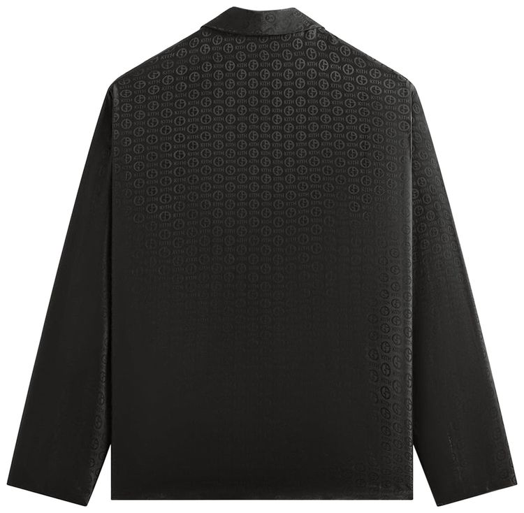 Kith x Giorgio Armani Monogram Long Sleeve Thompson Crossover Shirt Black