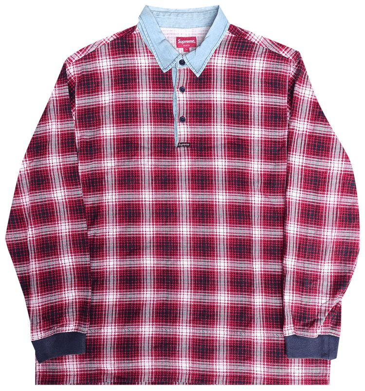Supreme Shadow Plaid Rugby Red