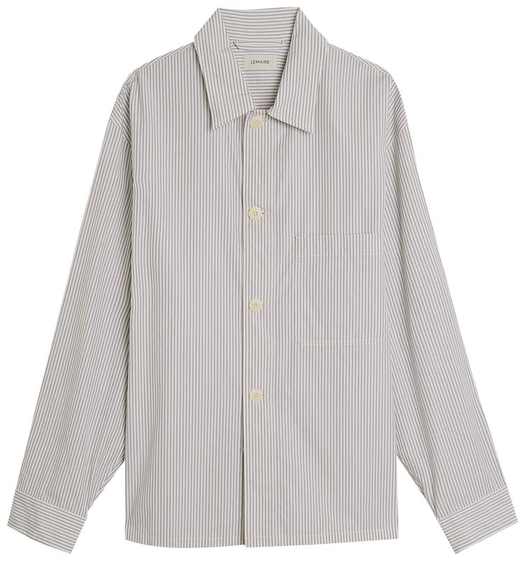 Lemaire Pajama Shirt Creamy WhiteTaupeBlack