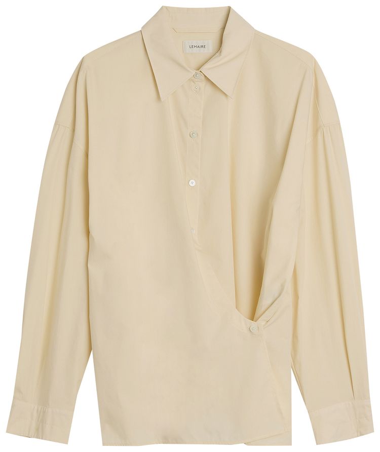 Lemaire Straight Collar Twisted Shirt Cream