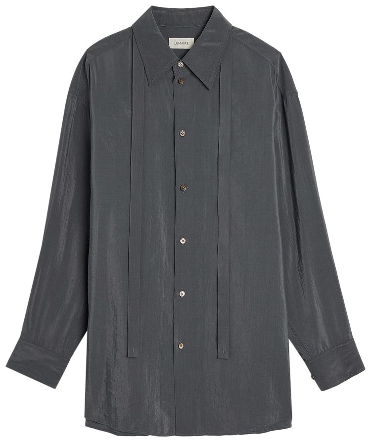 Lemaire Long Shirt with Tie Asphalt