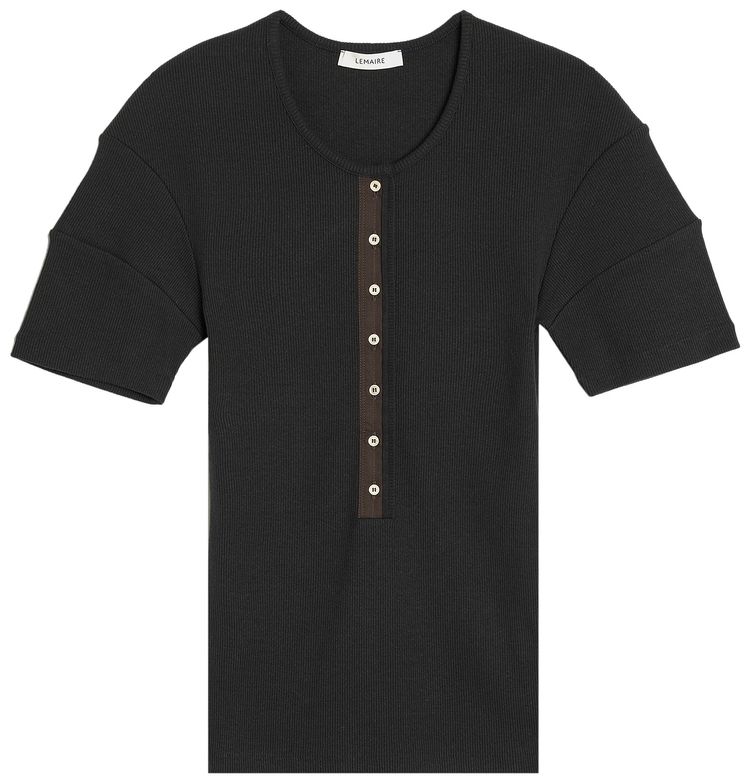 Lemaire Fitted Henley Jet Black
