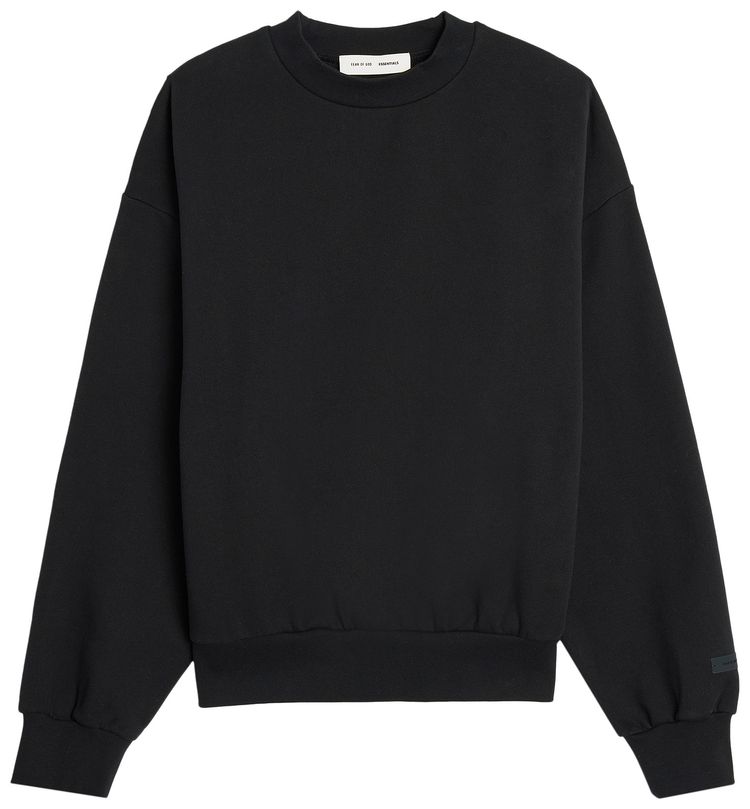 Fear of God Essentials Classic Fit Fleece Crewneck Jet Black