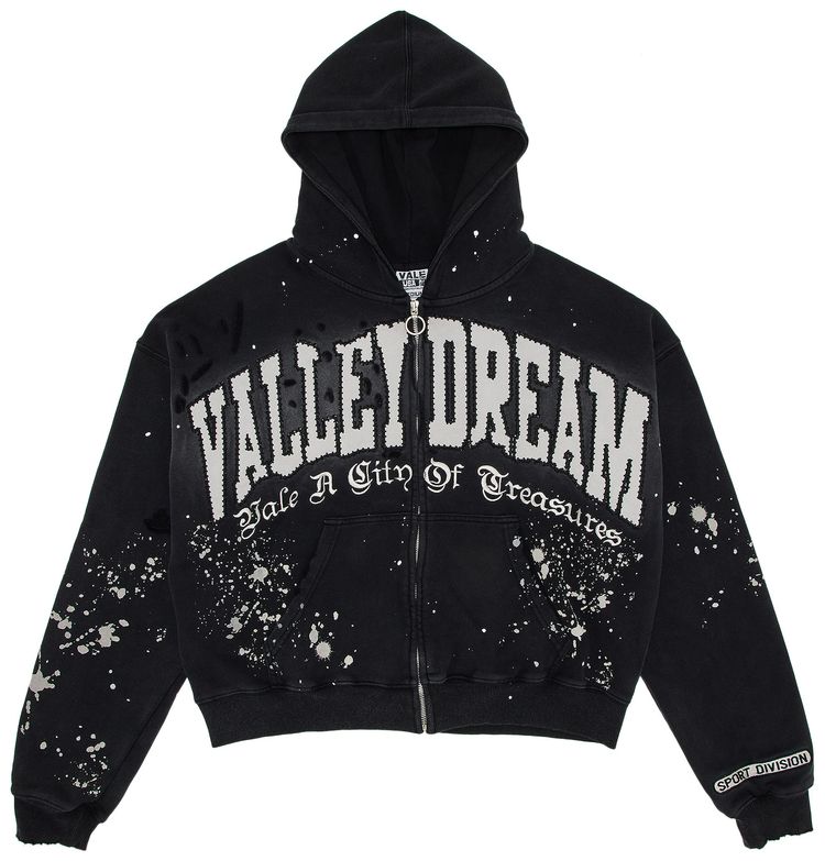 Vale Forever Paint Zip Up Hoodie Black