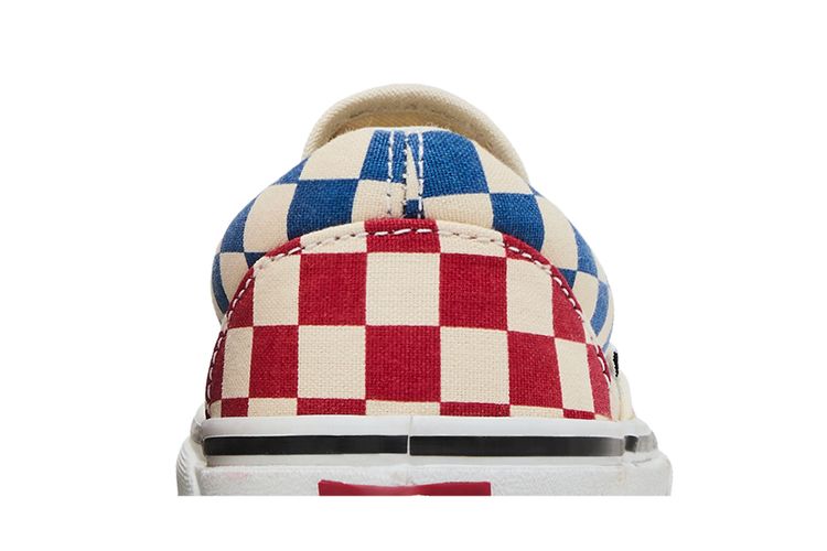Vans Old Skool Pro Red And Blue Checkerboard Slip On Vans