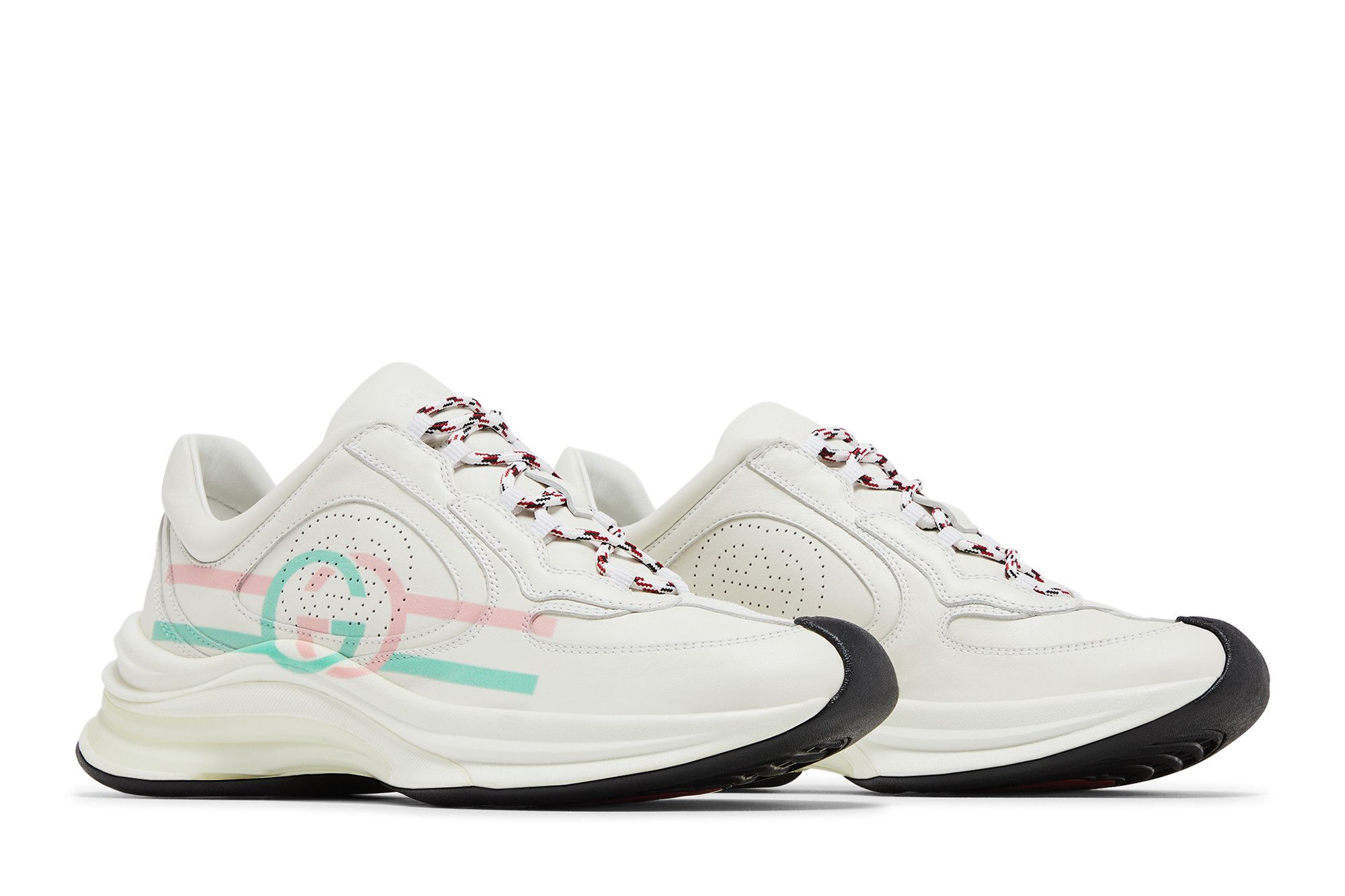 Buy Gucci Wmns Run Sneaker 'White Pink Turquoise' - 734904