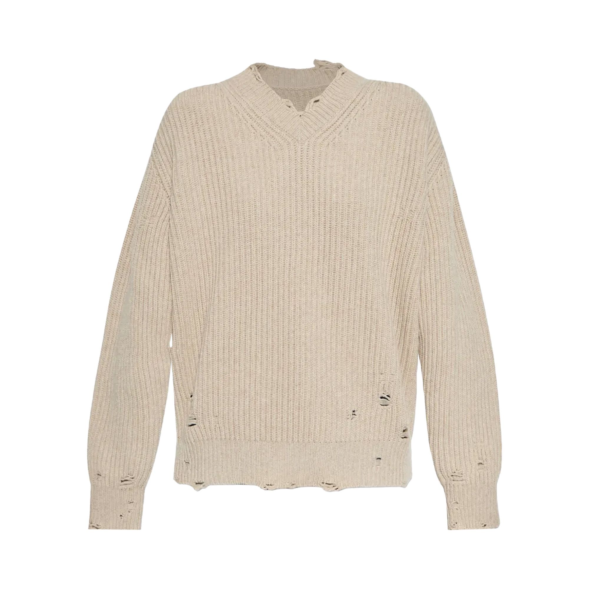 Buy MM6 Maison Margiela Wool Sweater 'Beige Melange' - S52HN0011